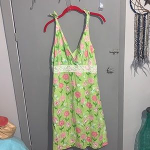 Lilly Pulitzer Green Floral Dress Size 10